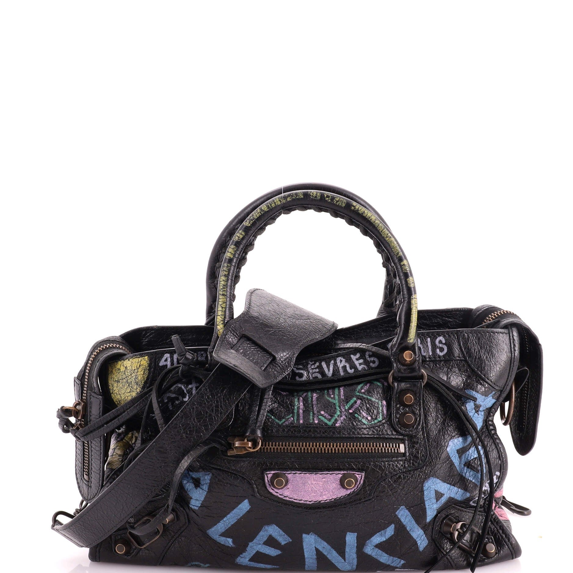 City Graffiti Classic Studs Bag Leather Small