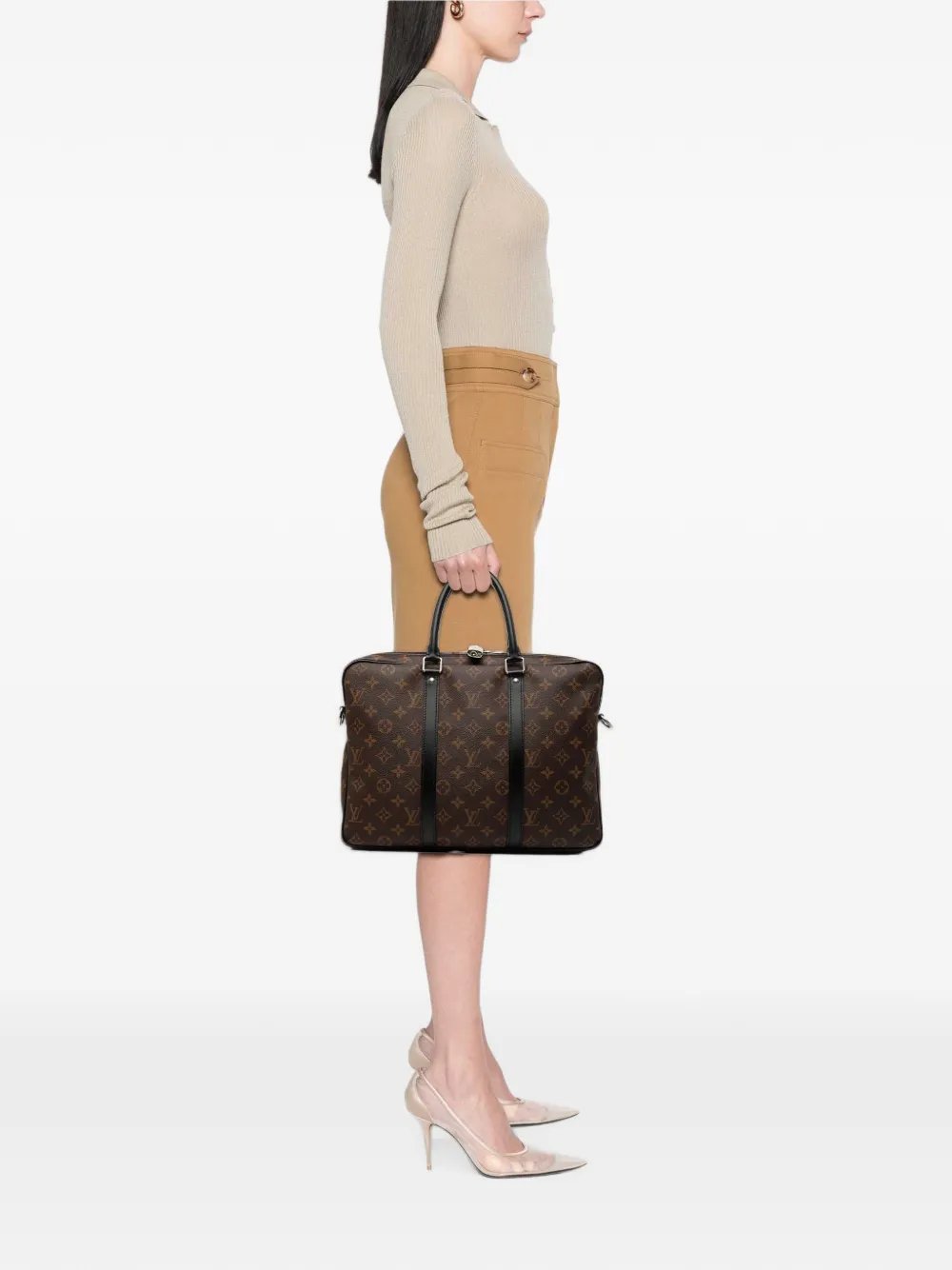 2020 Monogram Macassar Porte Documents Jour business bag