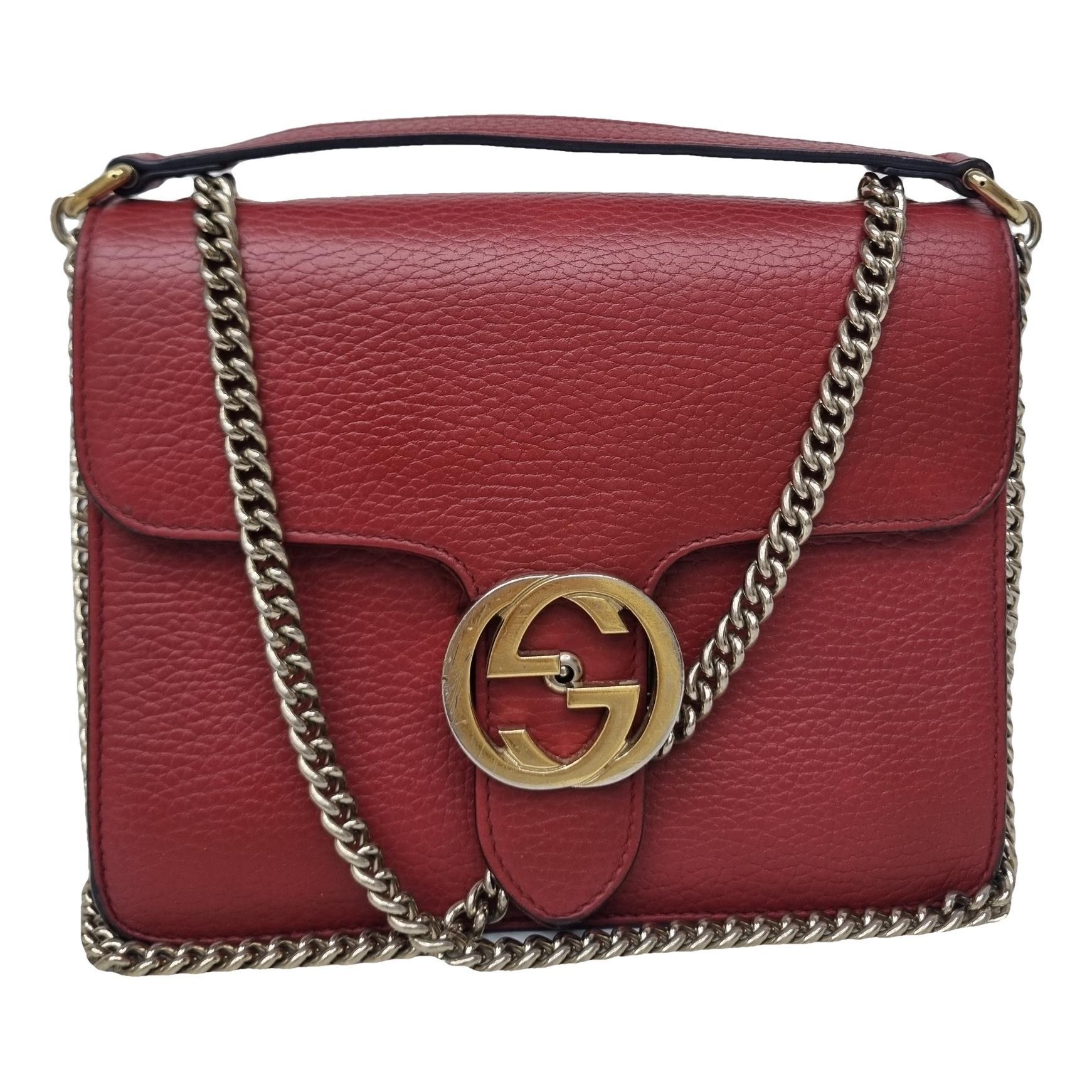 Interlocking leather handbag