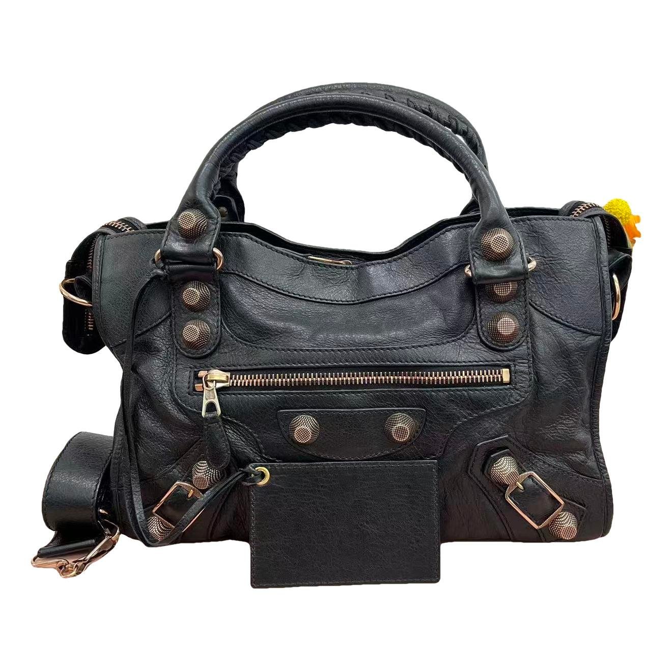 City leather handbag
