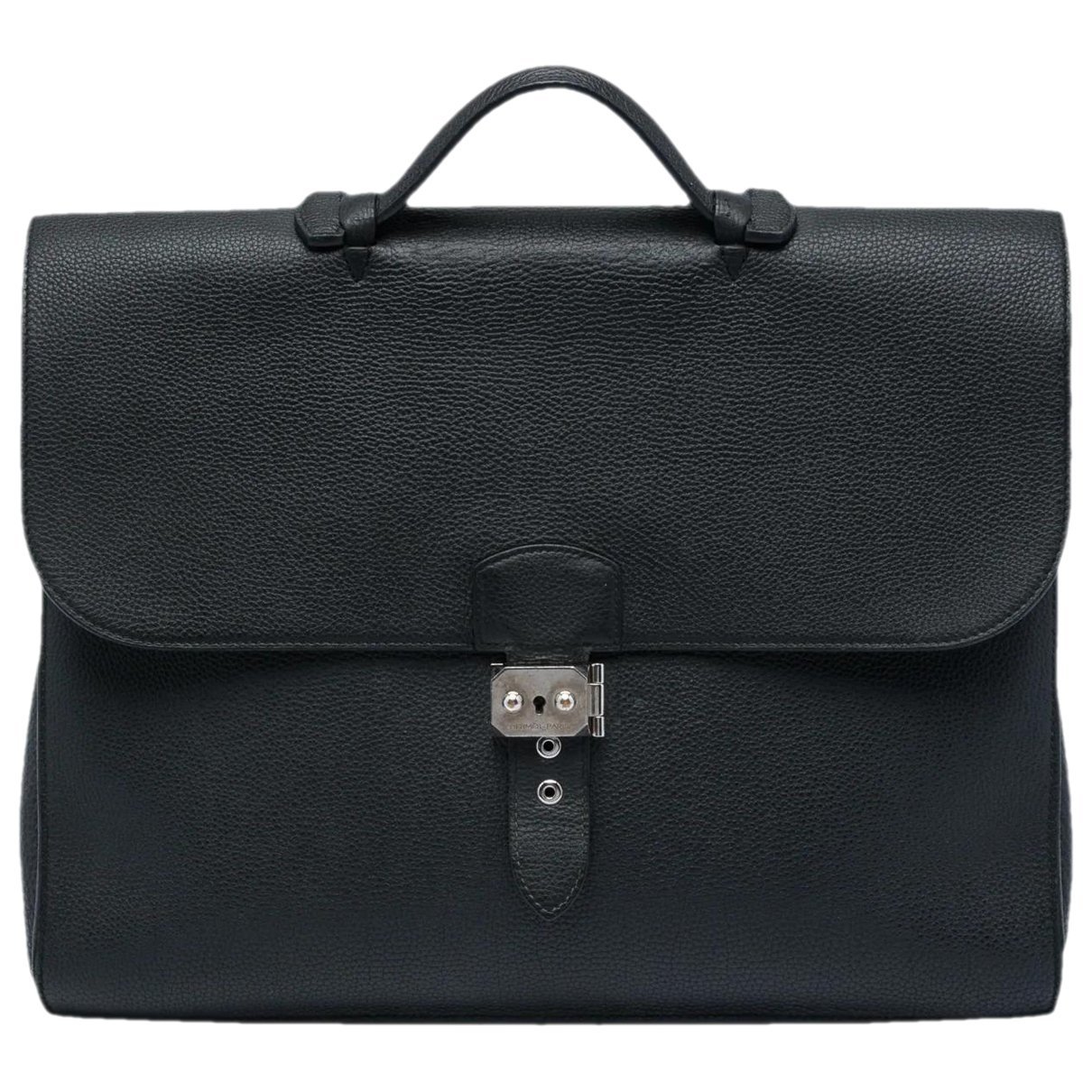 H leather handbag