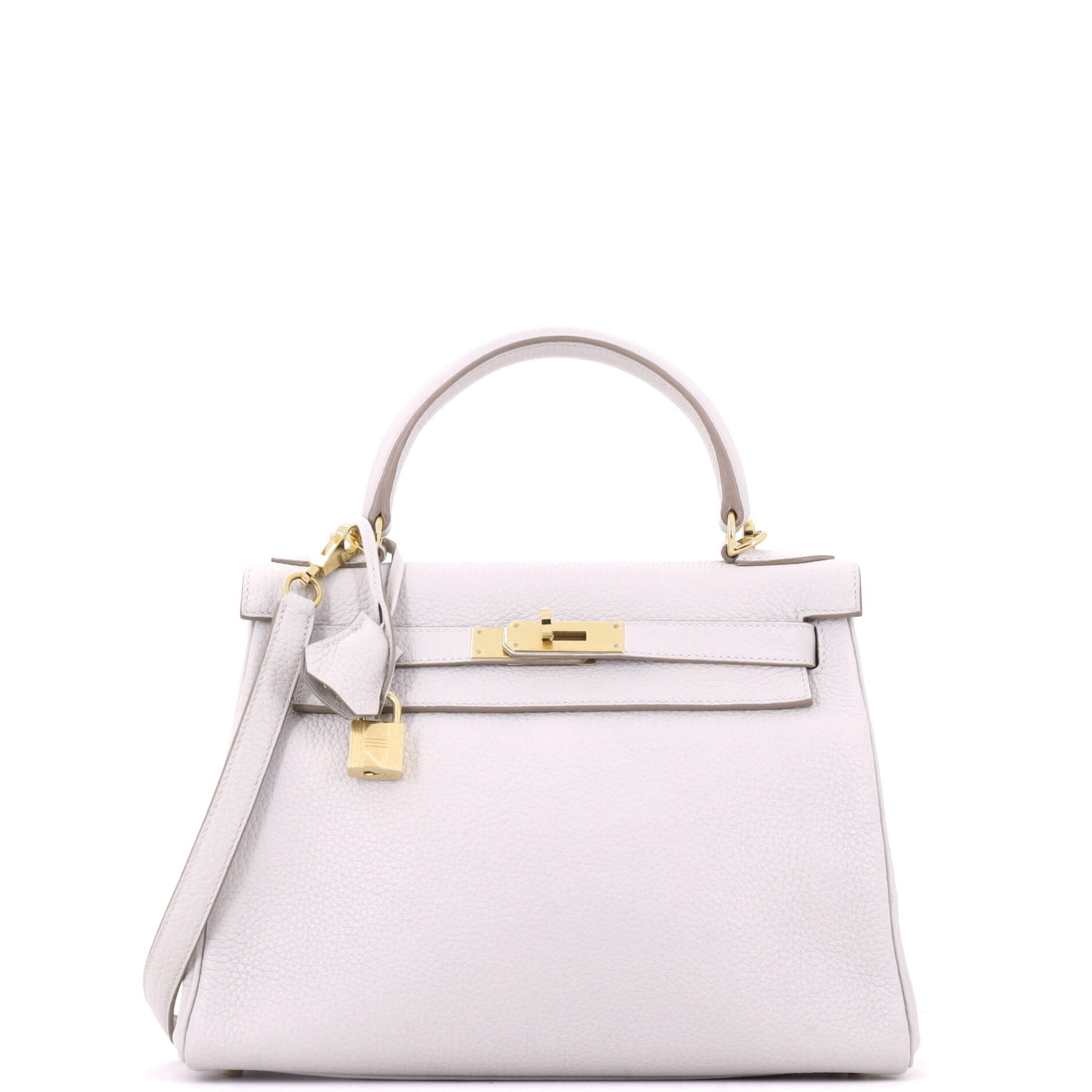 Kelly Handbag Gris Perle Togo with Gold Hardware 28