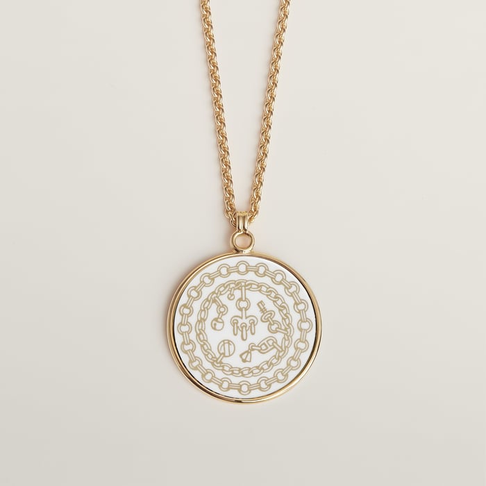 Orfèvre Jaune or Blanc Medaille Chaines Et Gris-gris Necklace, Large Model