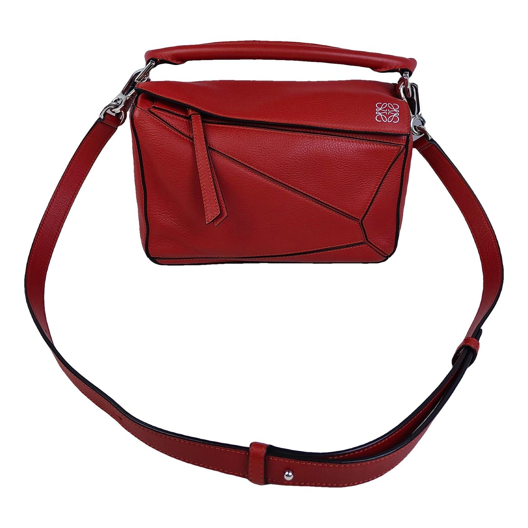 Puzzle leather handbag