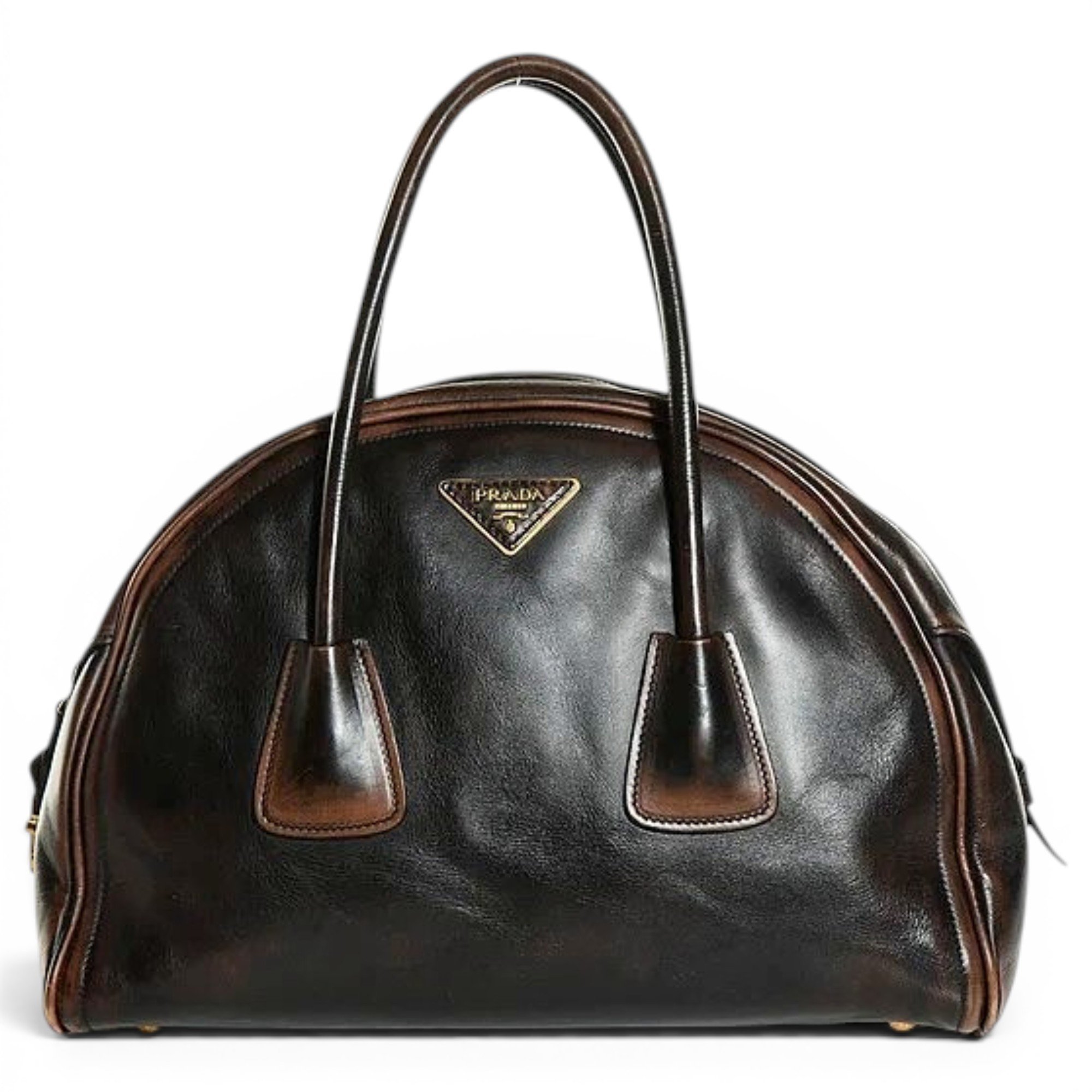 Bowling leather handbag