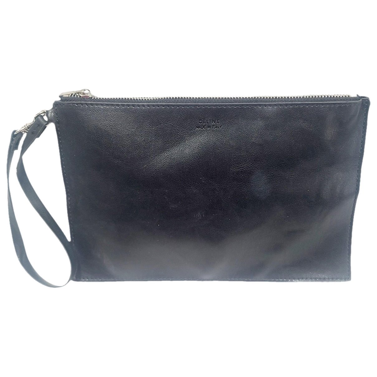 Leather clutch bag