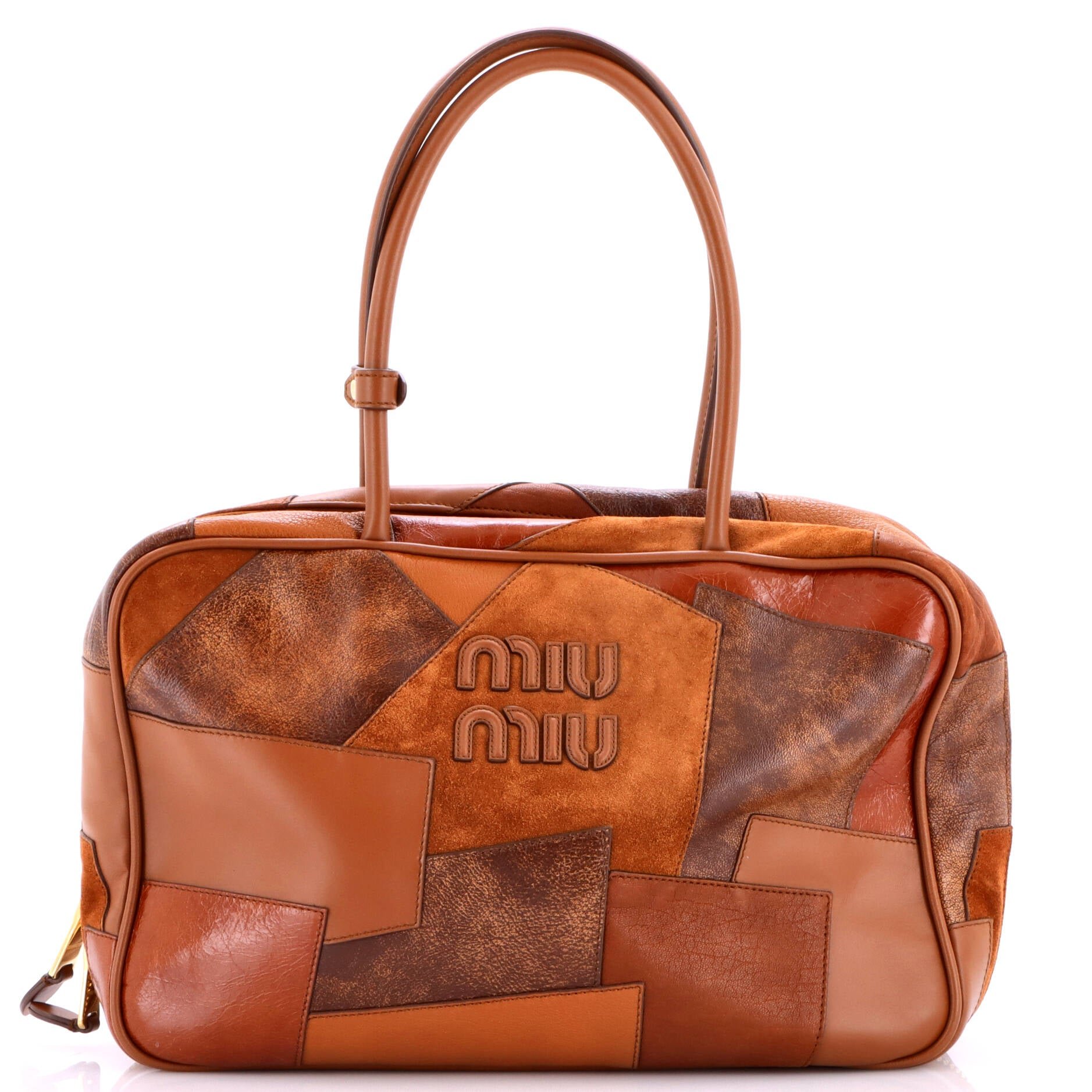 Beau Top Handle Bag Patchwork Leather Large