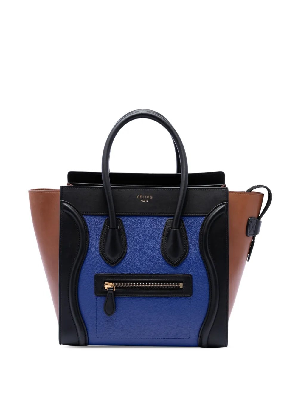 2014 Micro Tricolor Leather Luggage tote bag