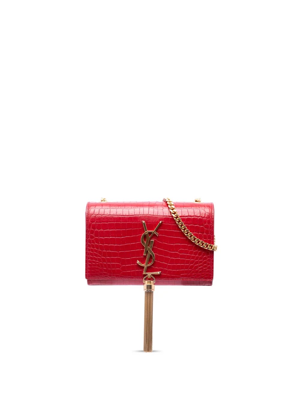 2016 Small Croc Embossed Leather Kate Tassel crossbody bag