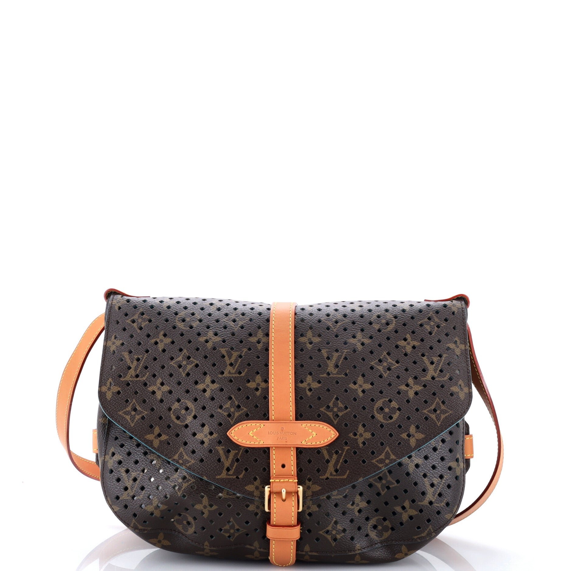 Flore Saumur Handbag Perforated Monogram Canvas