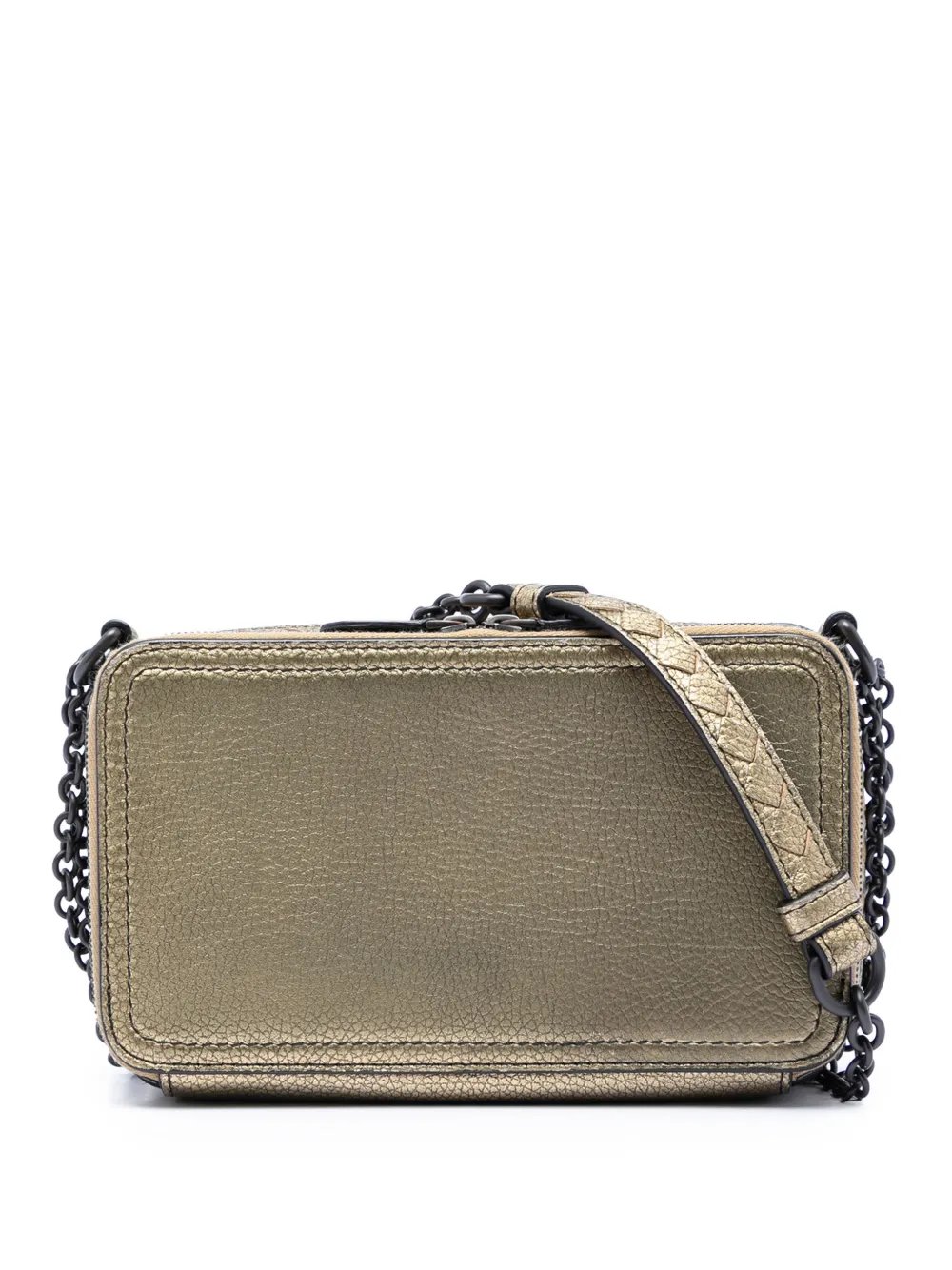 2012-2026 Intrecciato Trimmed Metallic Leather Double Zip shoulder bag