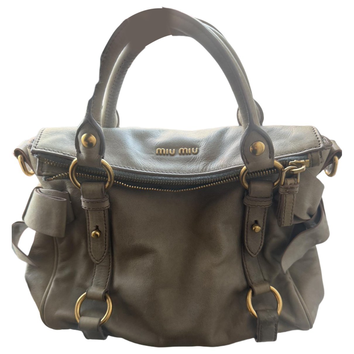 Bow bag leather handbag