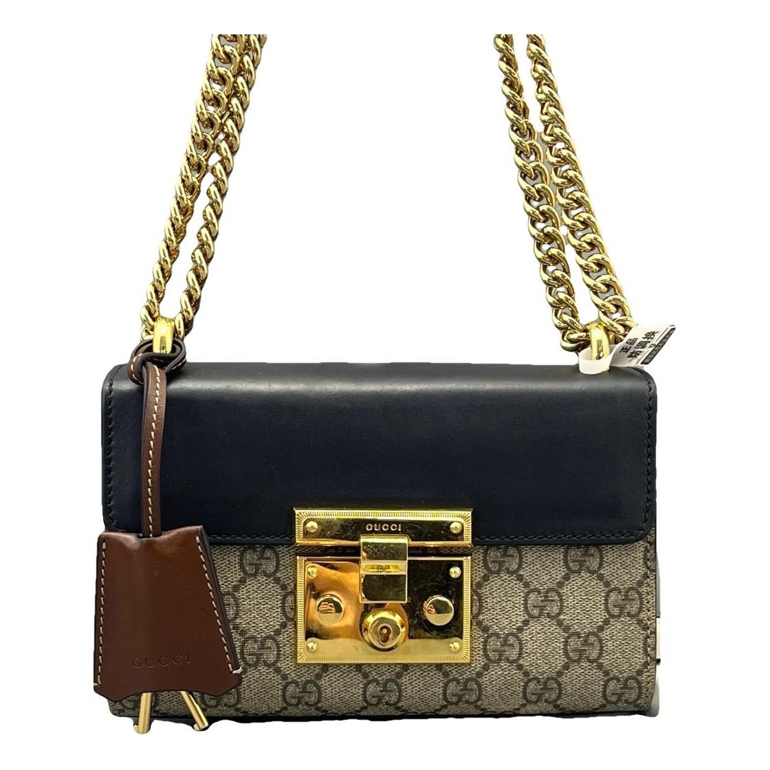 Padlock leather handbag