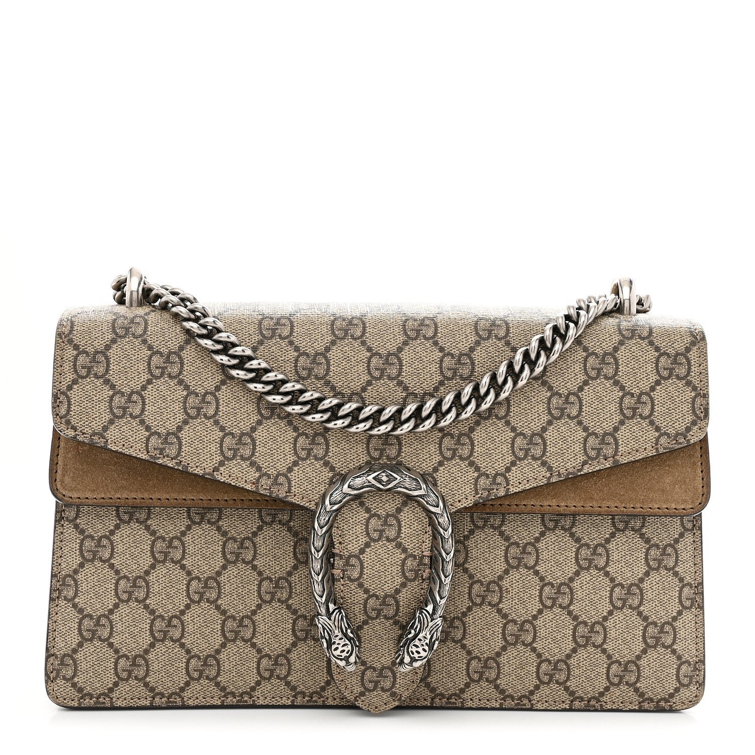 Gucci GG Supreme Monogram Small Dionysus Shoulder Bag Taupe