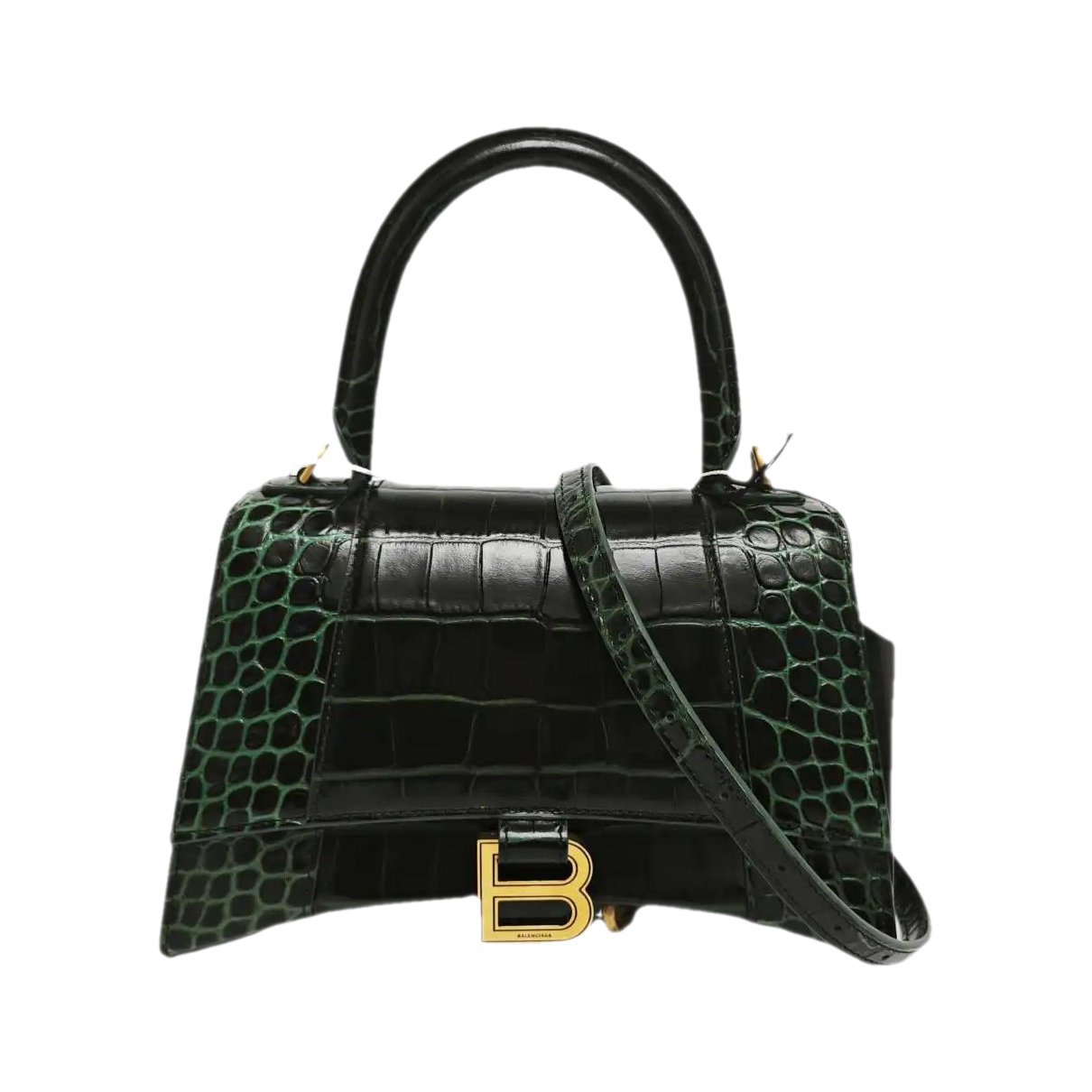 Hourglass leather handbag