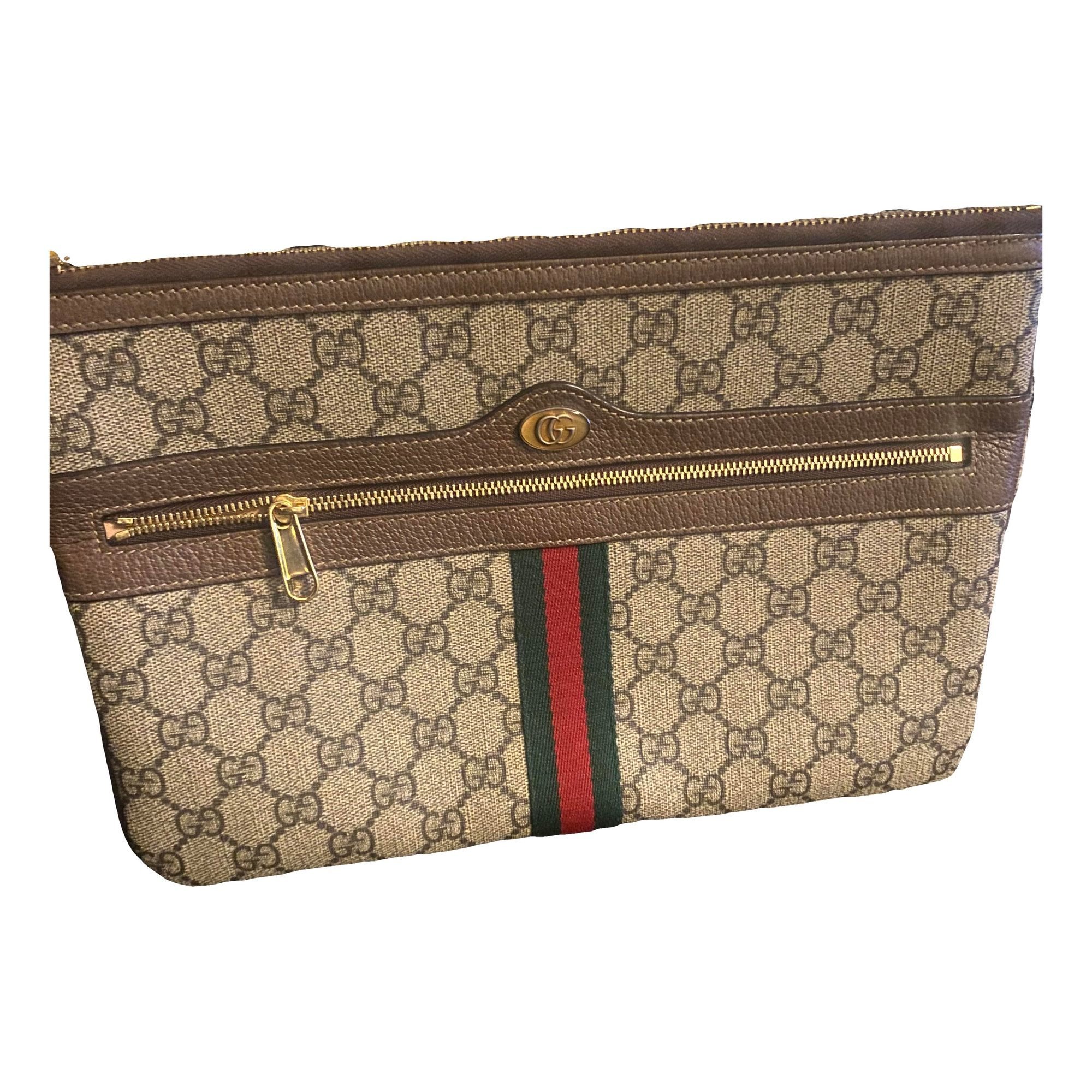 Leather clutch bag