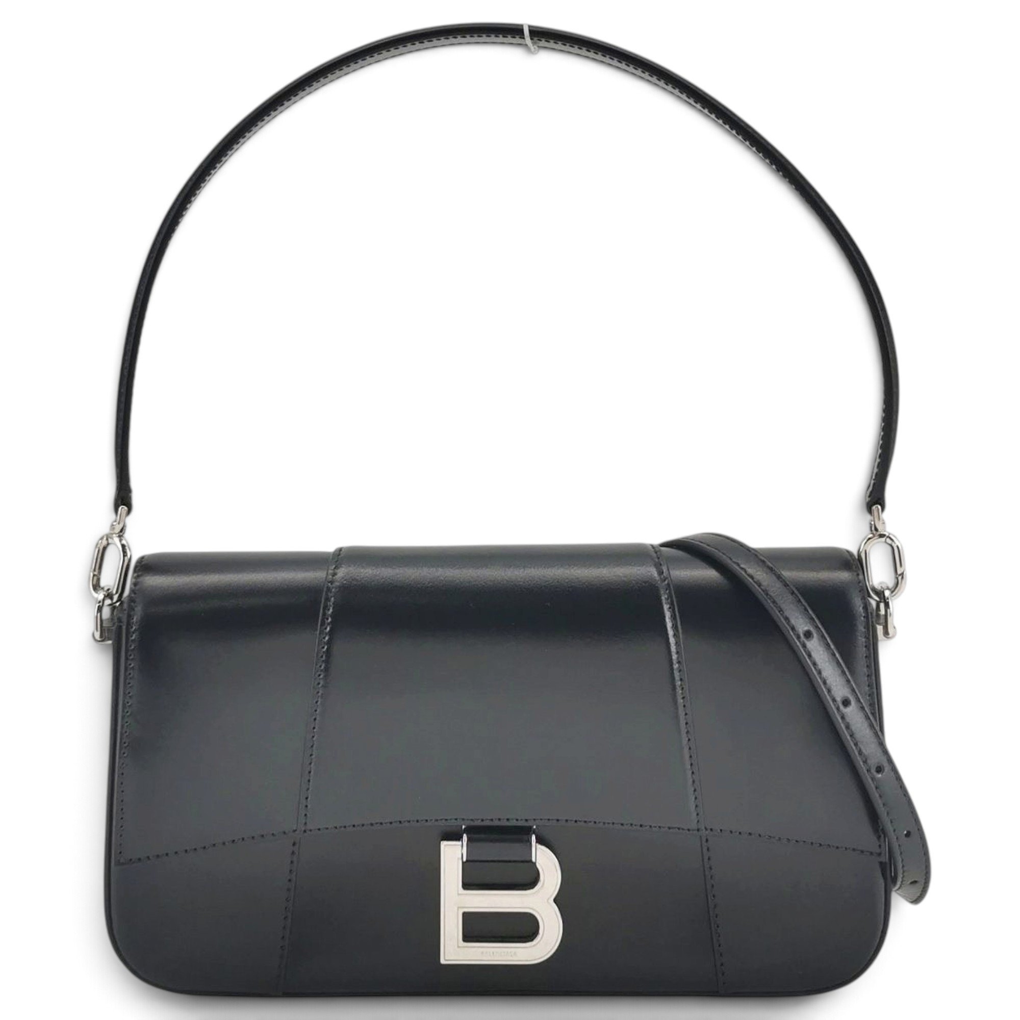 Hourglass leather handbag