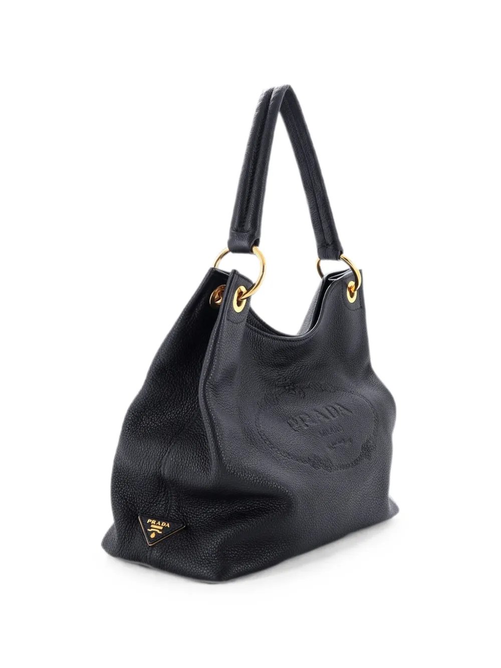 Logo Embossed Vitello Daino Medium hobo bag
