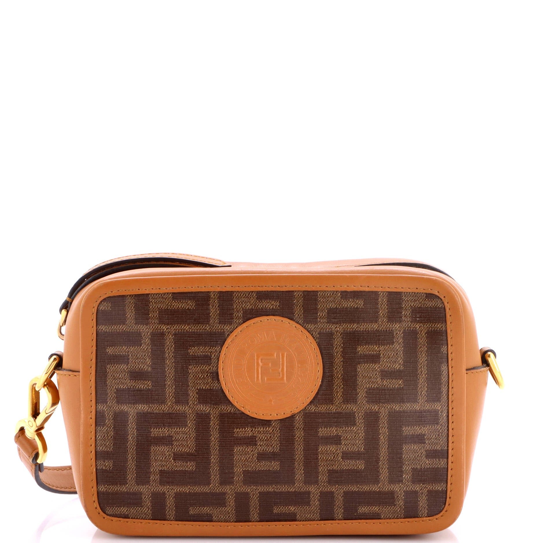 FF Logo Stamp Camera Bag Zucca Coated Canvas Mini