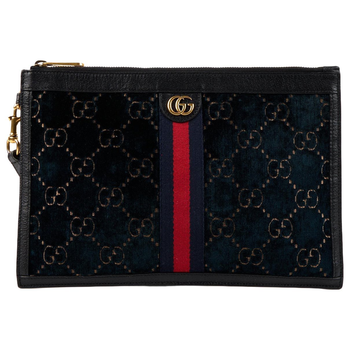 Ophidia velvet clutch bag