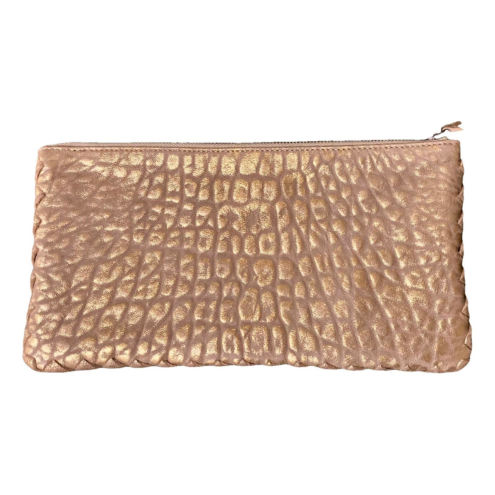 Leather clutch bag