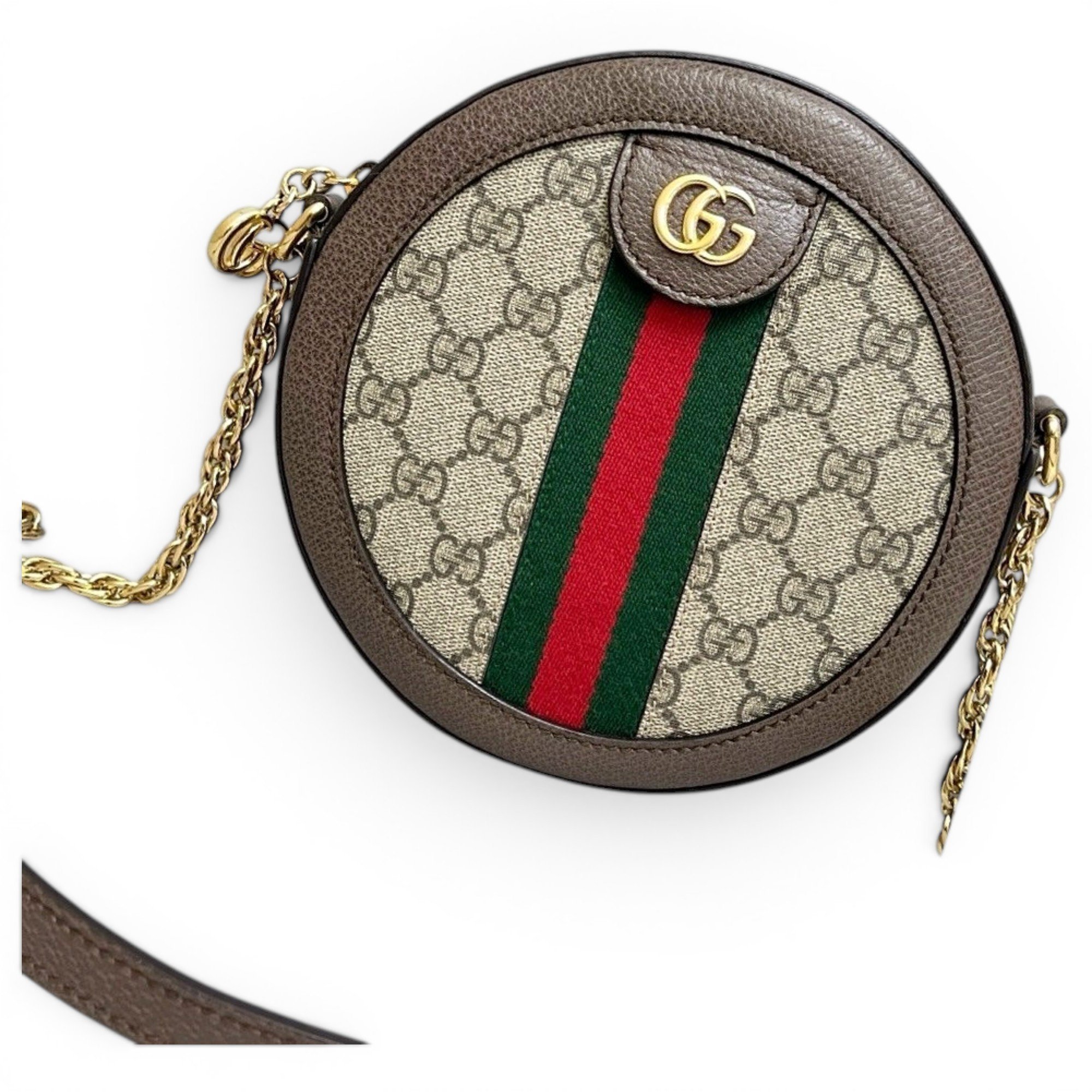 Ophidia Round leather handbag