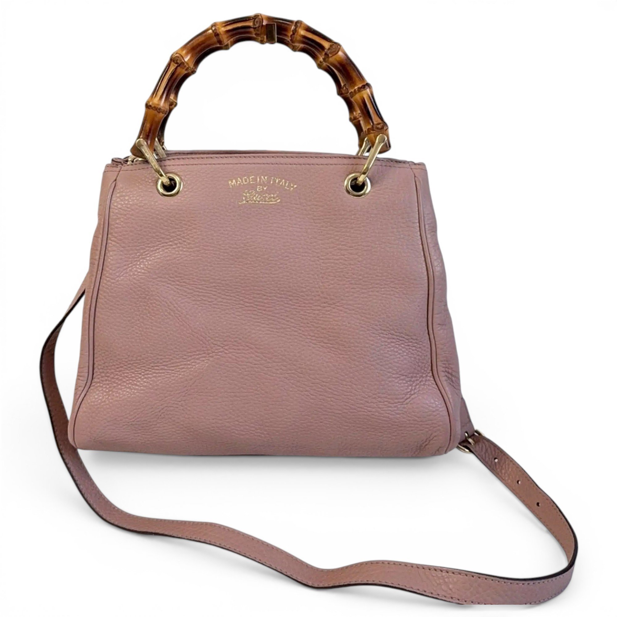 Bamboo leather crossbody bag
