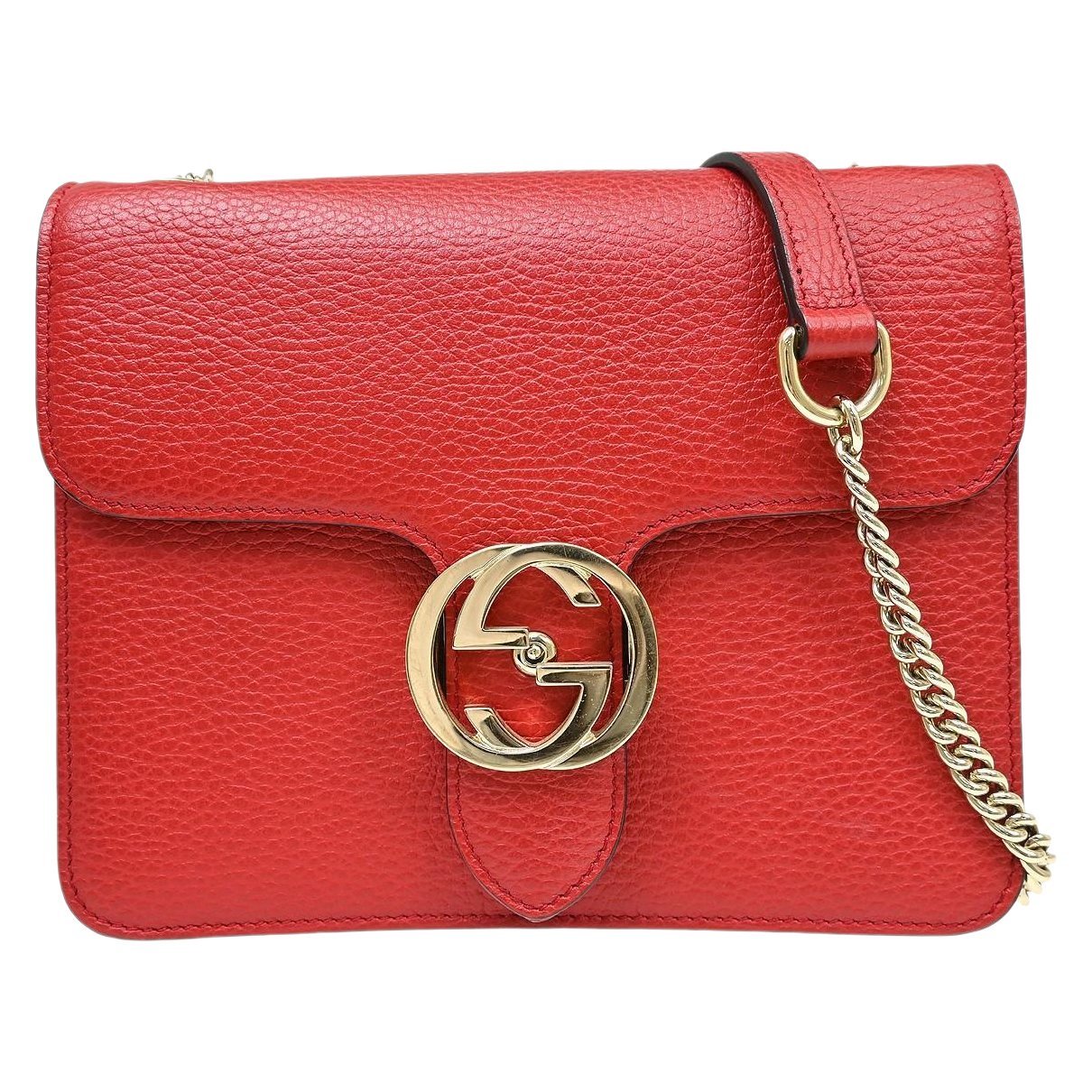 Interlocking leather handbag