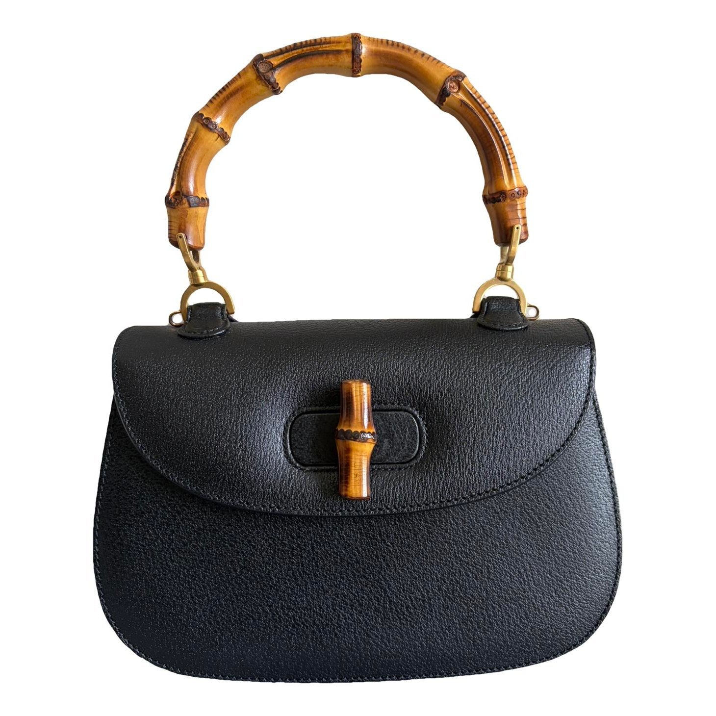 Convertible Bamboo Top Handle leather handbag