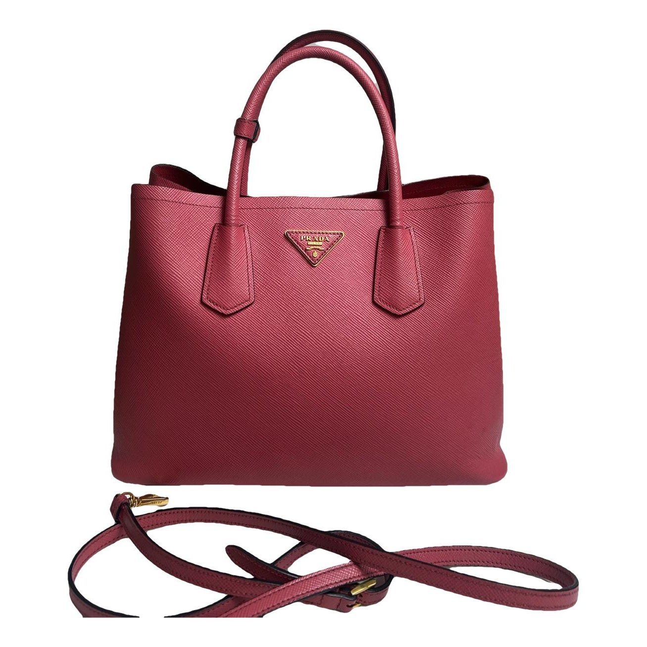 Double leather handbag
