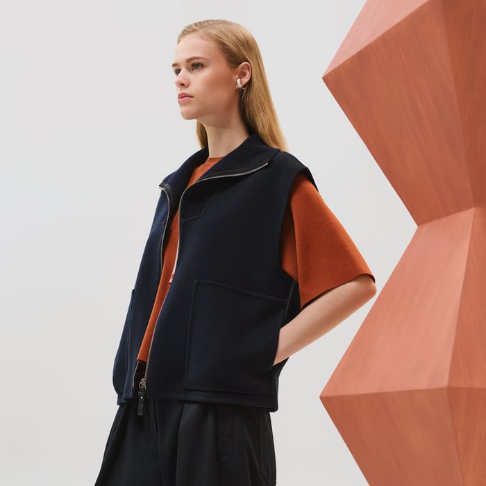 Cashmere full-zip vest