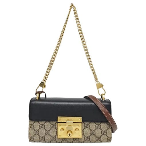 Padlock leather handbag