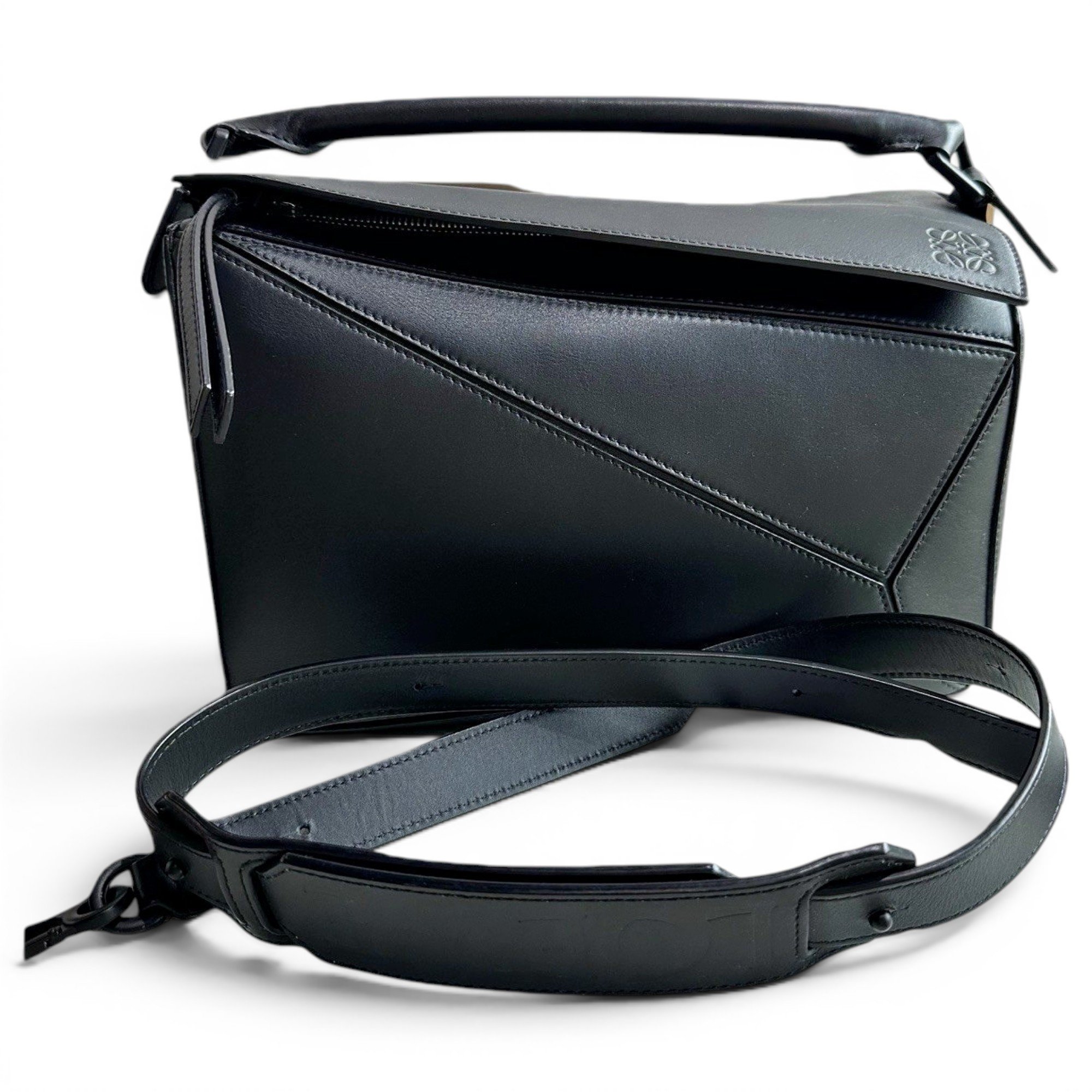 Puzzle leather handbag