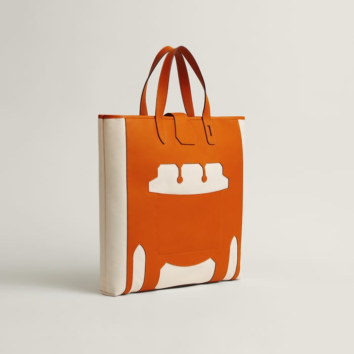 Warm Colors Monsieur B Cutting Tote Bag, Large Model