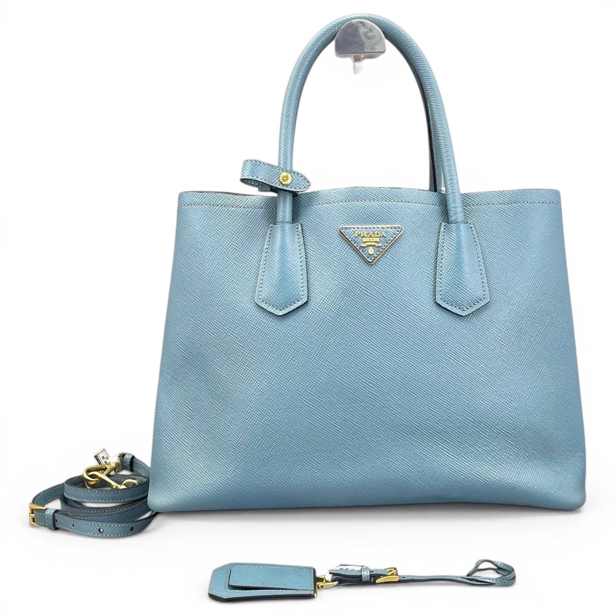 Double leather handbag