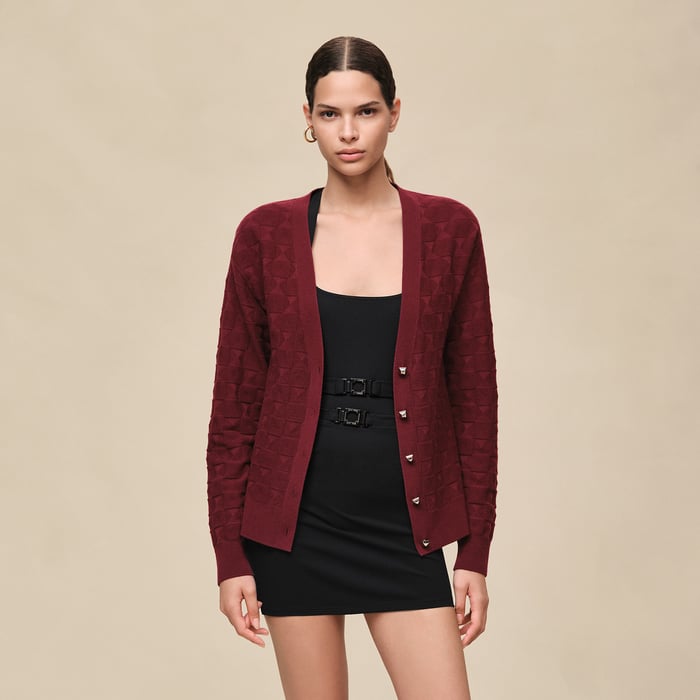 Rouge Carmin "Medor" Long-sleeve Cardigan