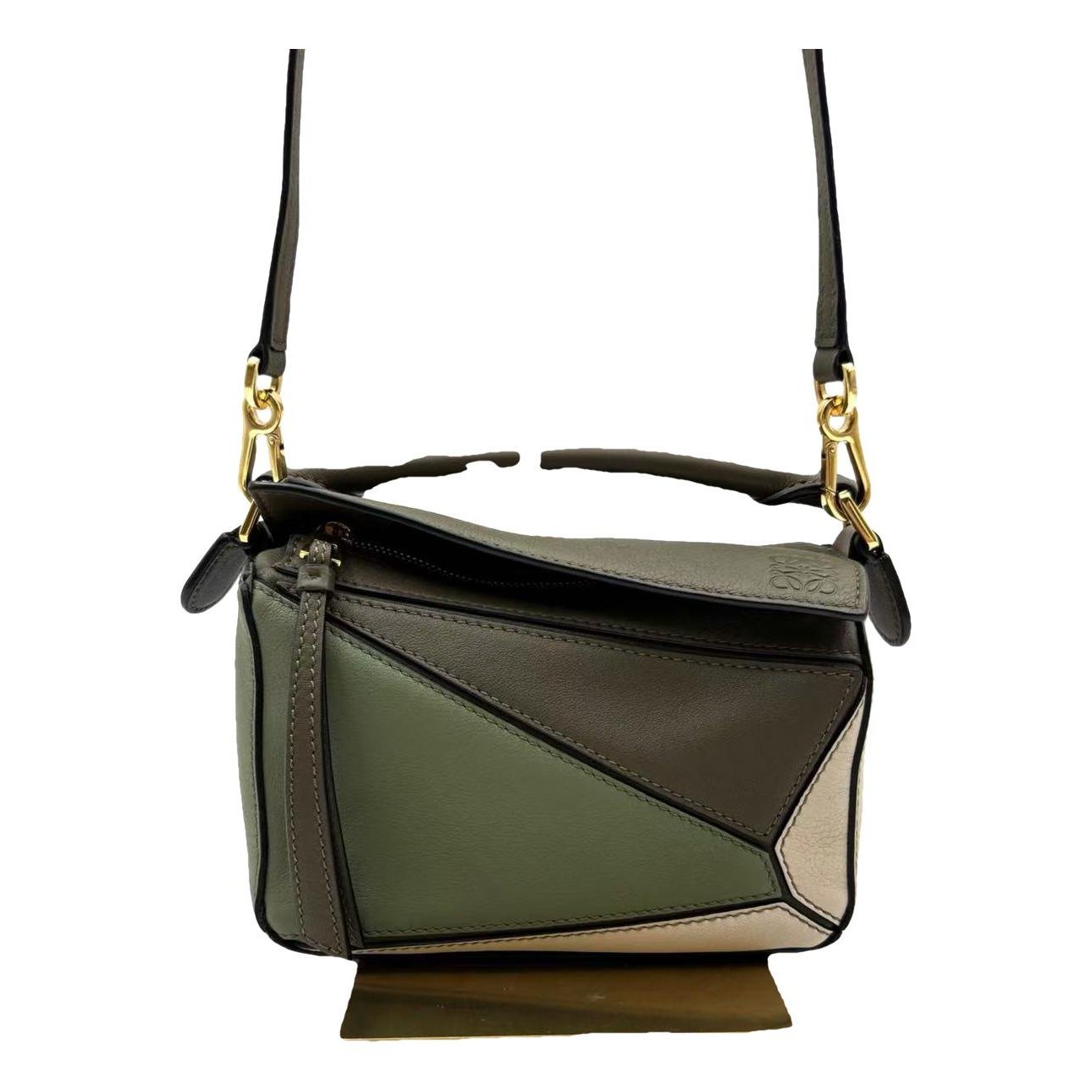 Puzzle leather handbag
