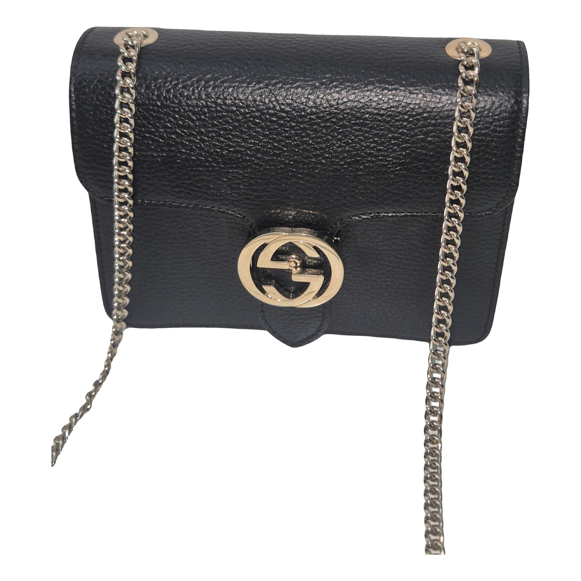 Interlocking leather handbag