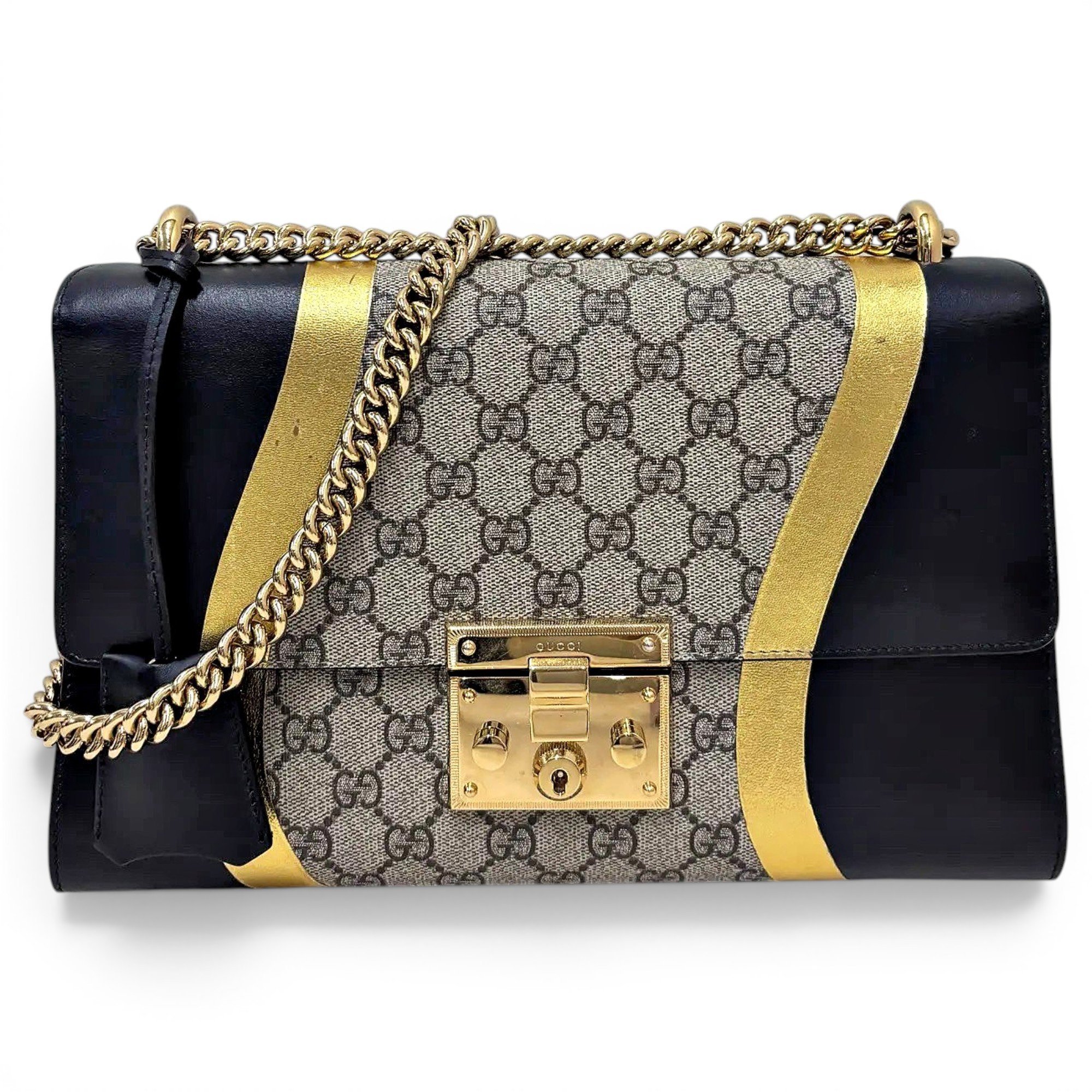 Padlock leather crossbody bag