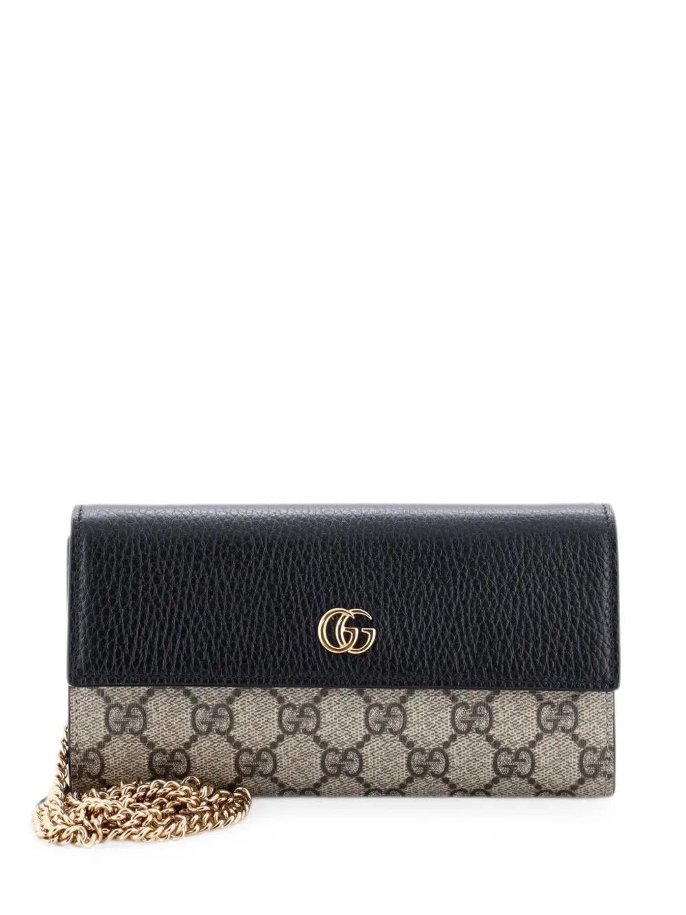 GG Marmont Continental Chain Wallet GG Coated Canvas and Leather crossbody bag