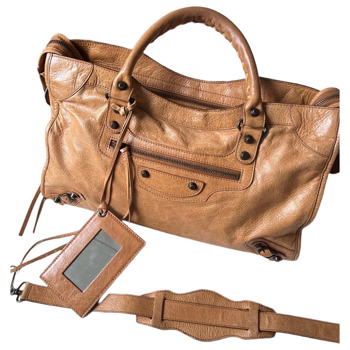 City leather handbag