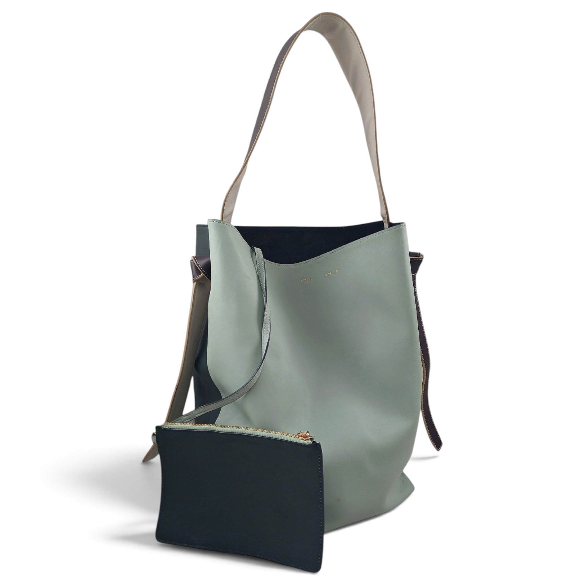 Twisted leather handbag