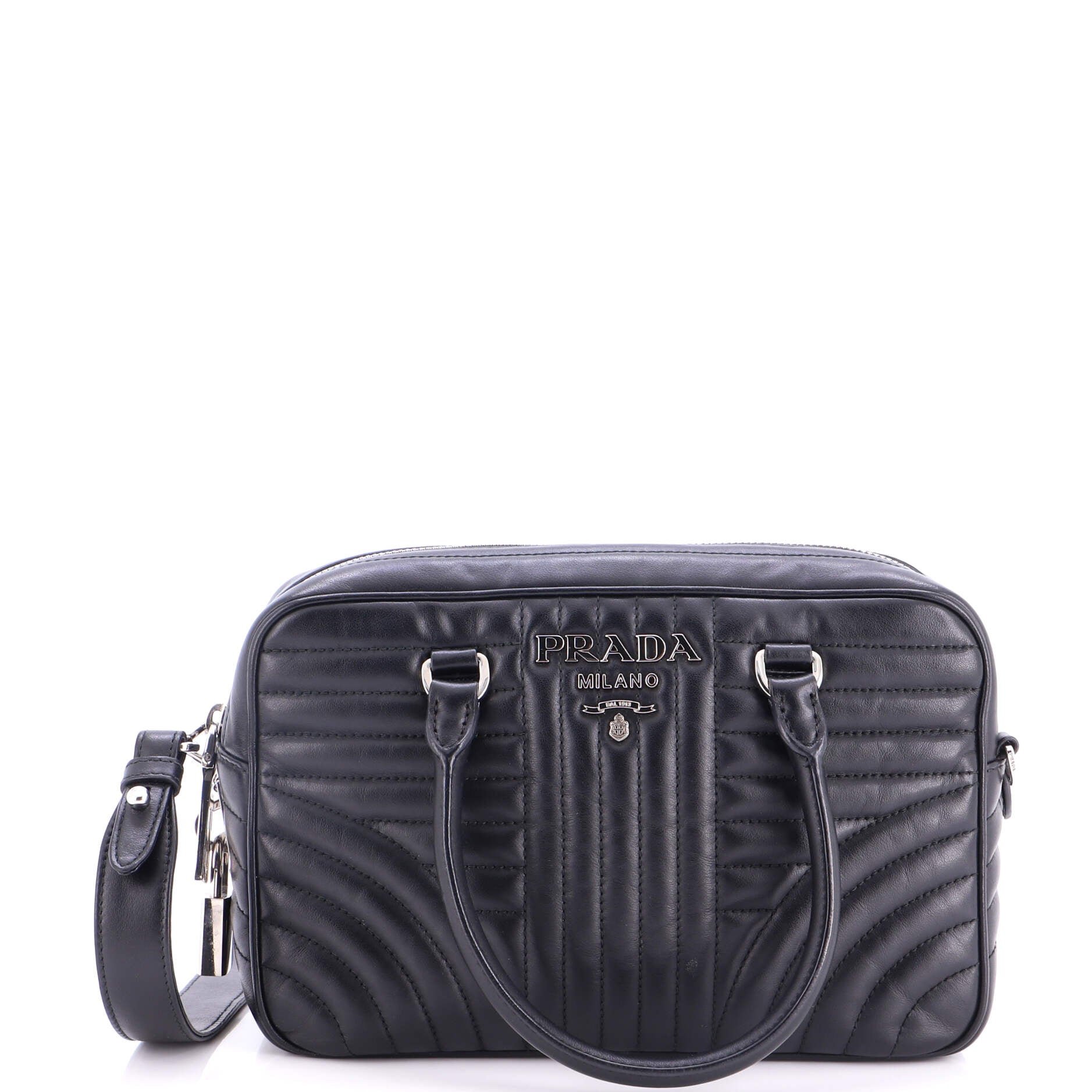 Bowling Bag Diagramme Quilted Leather Medium