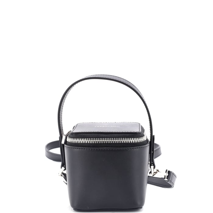 Salvatore Ferragamo Gancicni Top Handle Vanity Case Leather Micro