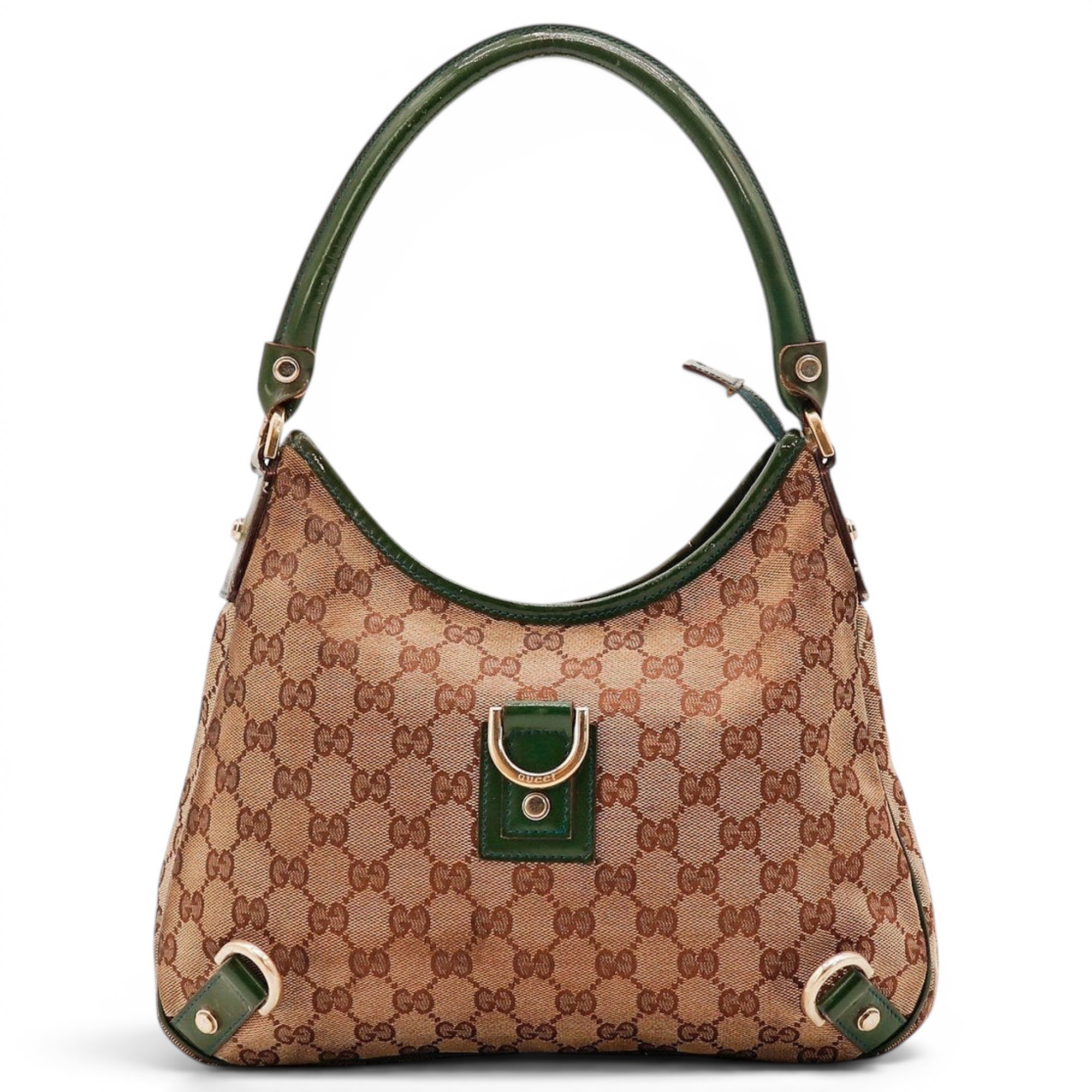 D-Ring patent leather handbag