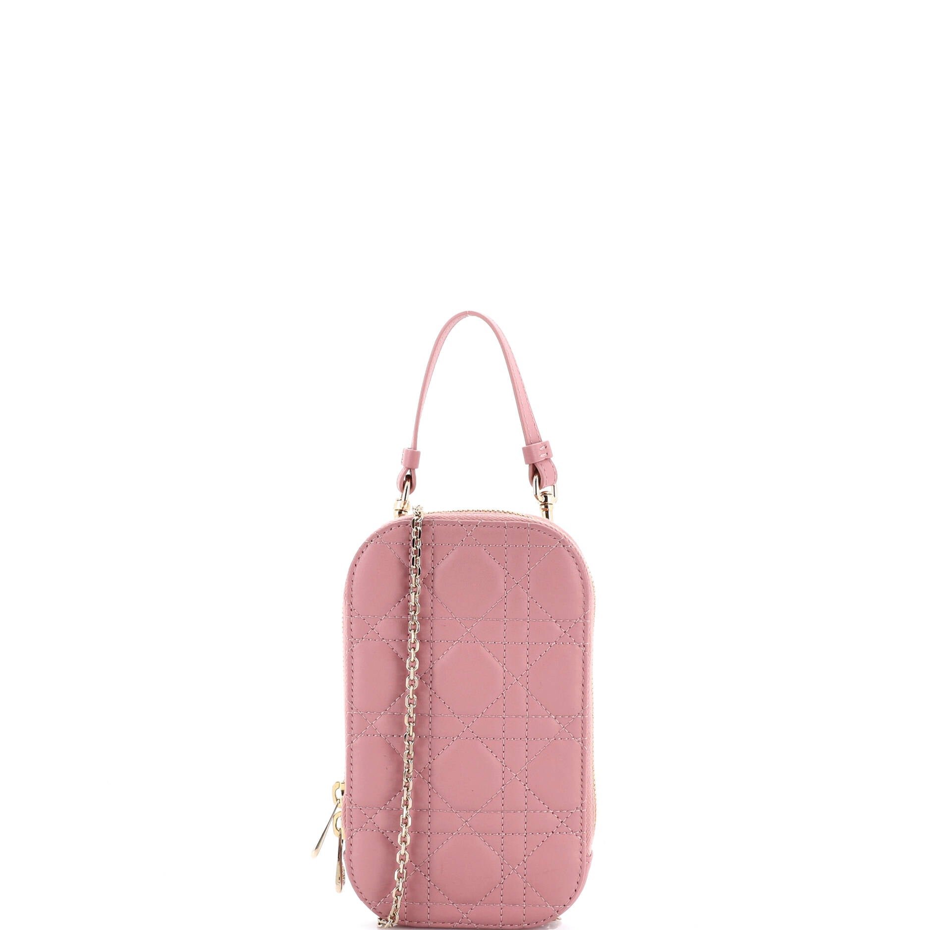 Dior Lady Dior Phone Holder on Chain Cannage Quilt Lambskin
