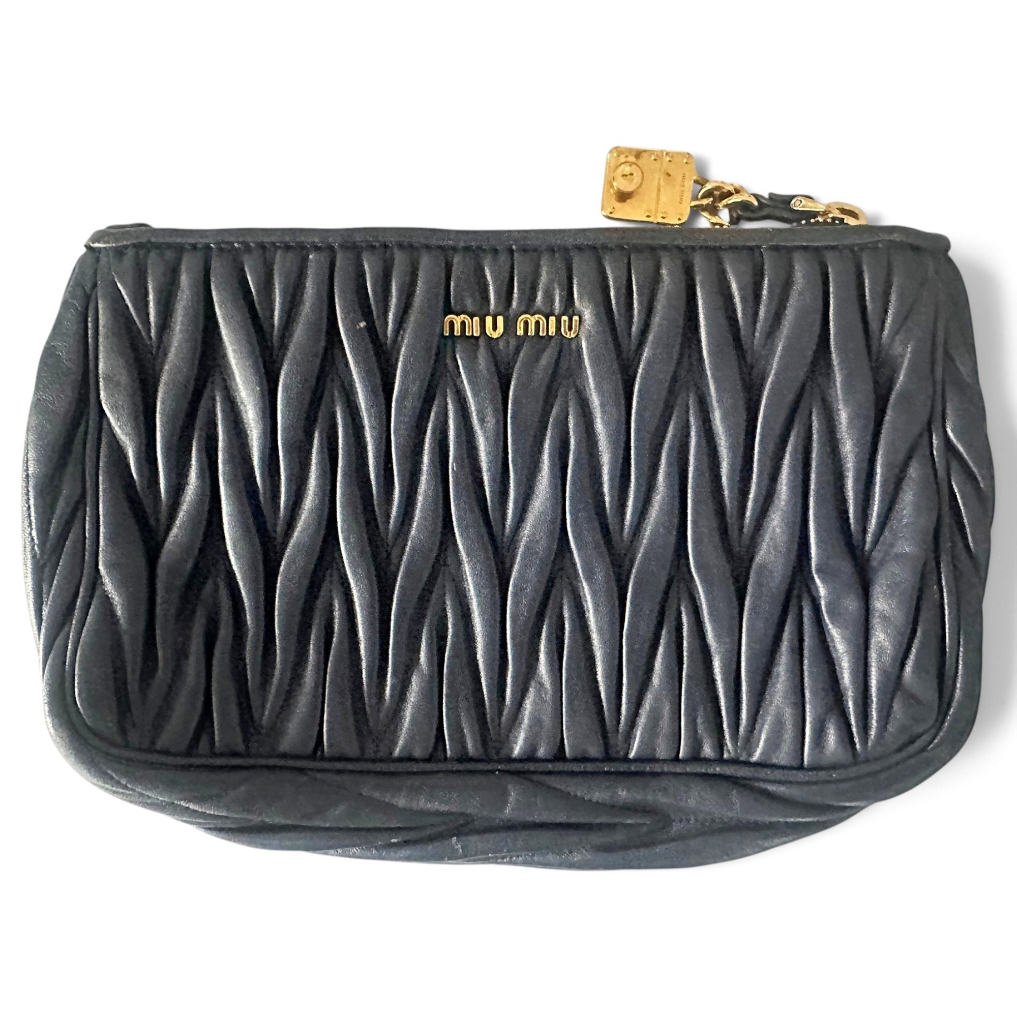 Miu Miu Matelassé leather clutch bag