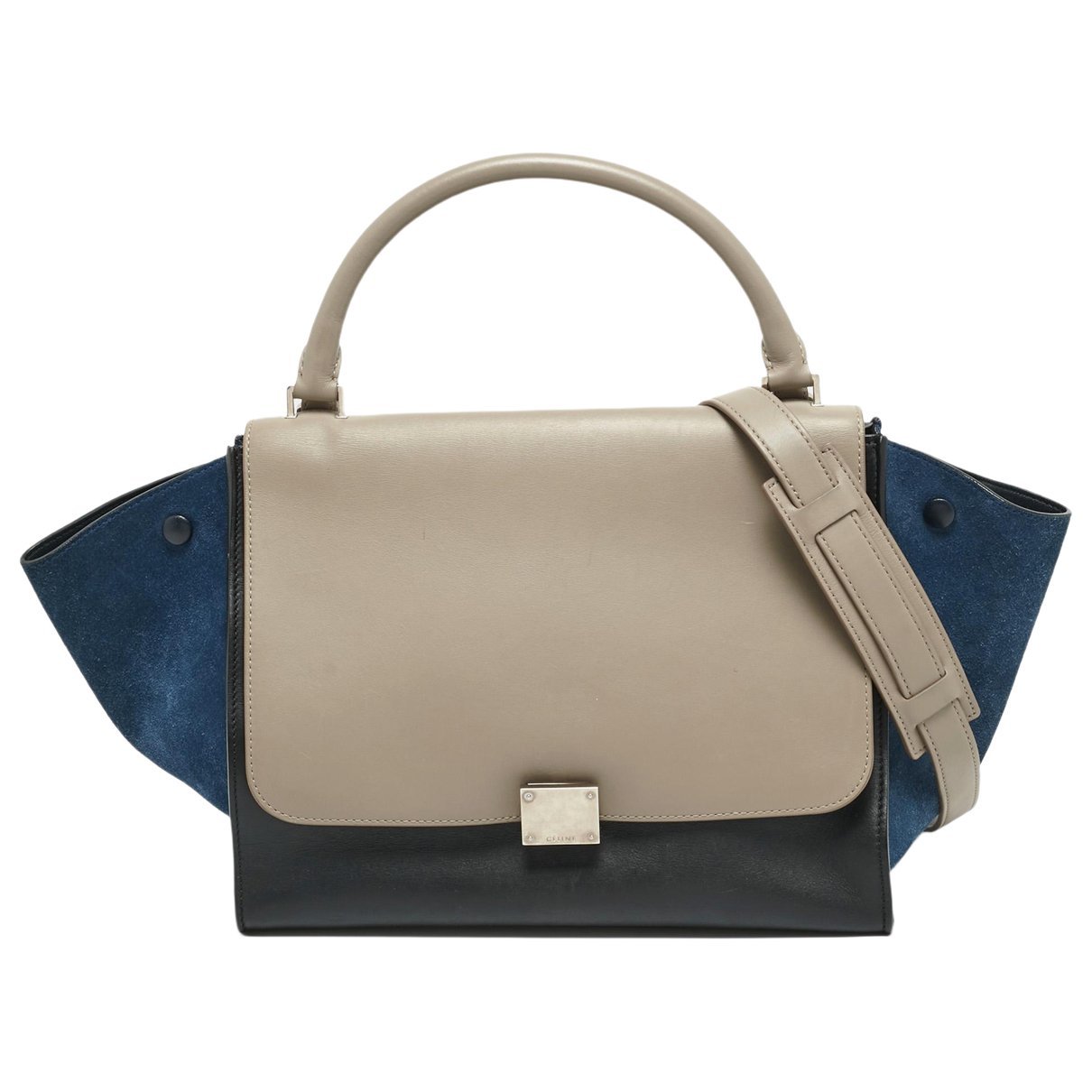 Trapèze leather satchel