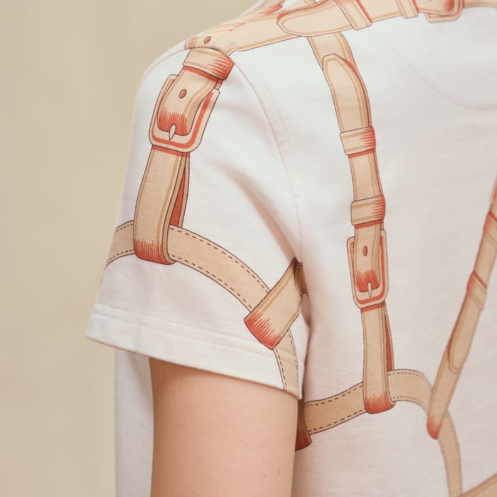 Blanc Marbre "Coloriages De Jour" Straight T-shirt