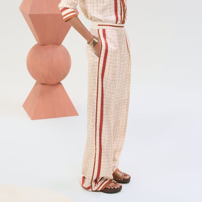 Beige Kaolin "Coaching Deja Vu" Pants